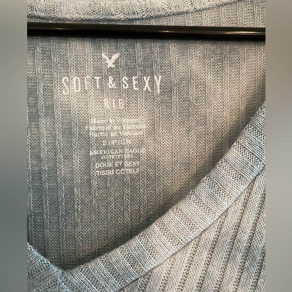 American Eagle Soft and Sexy Ribbed Tie Dye Long Sleeve Shirt
